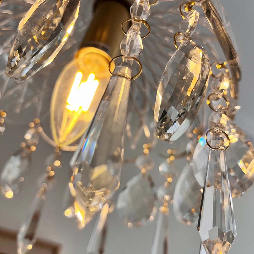 Pendant Light Crystal Glass Dome 20.0 cm Adjustable Living Room Dining Table Hanging Lamp Elegant Lighting Fixtures | Thomler