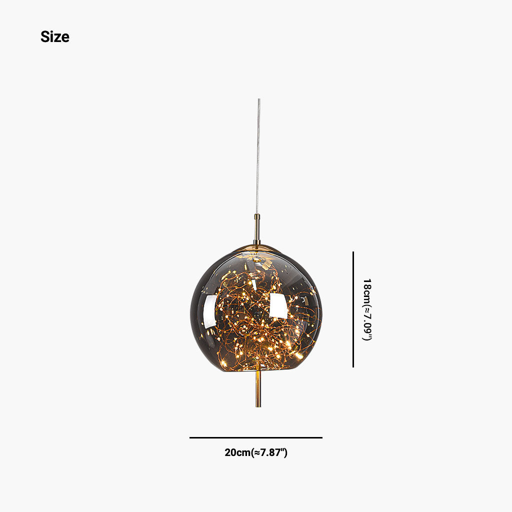 Pendant Light Stained Glass 7.9 in Adjustable Living Room Bedroom Dining Area Modern Nordic Lighting | Thomler
