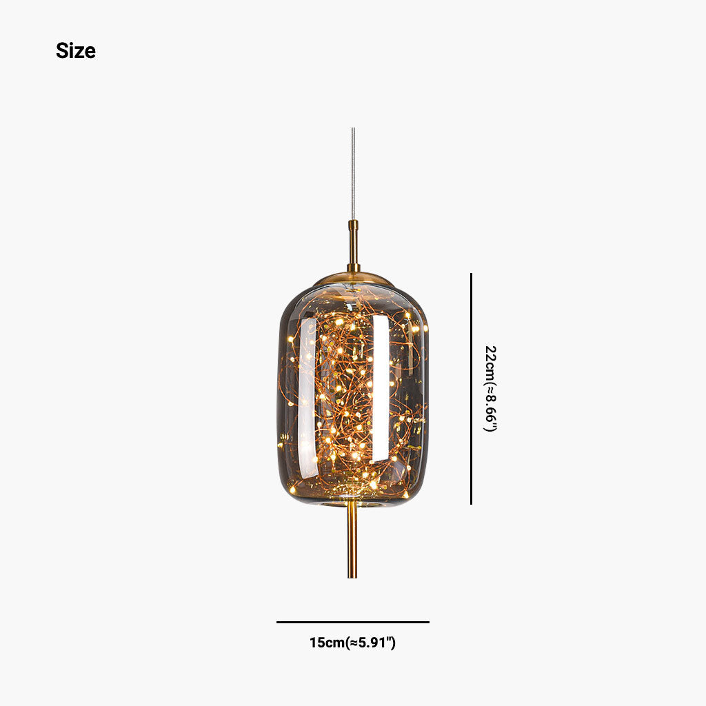 Pendant Light Stained Glass 7.9 in Adjustable Living Room Bedroom Dining Area Modern Nordic Lighting | Thomler