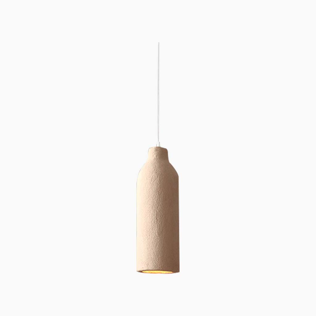 Pendant Light Polystyrene 13.8 in Adjustable Beige Living Room Dining Kitchen Island Hanging Lamp | Thomler