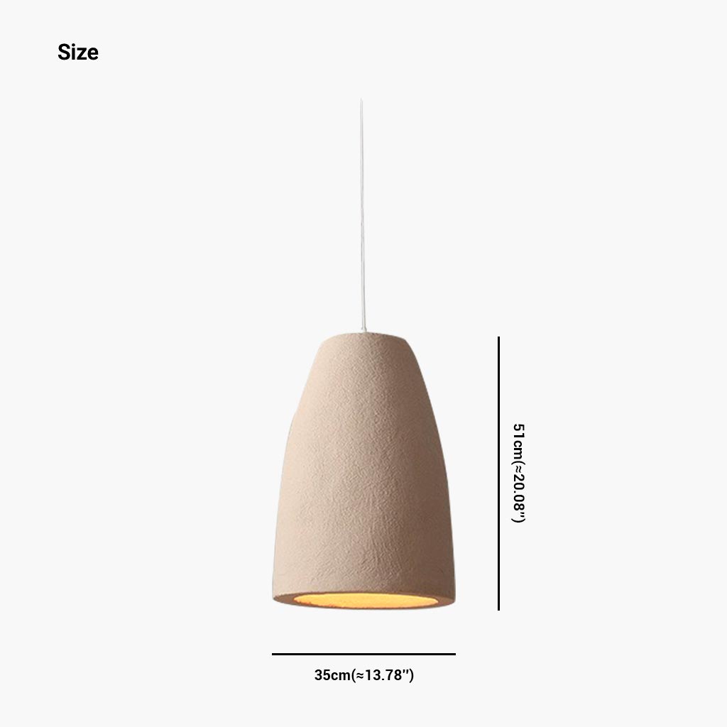 Pendant Light Polystyrene 13.8 in Adjustable Beige Living Room Dining Kitchen Island Hanging Lamp | Thomler
