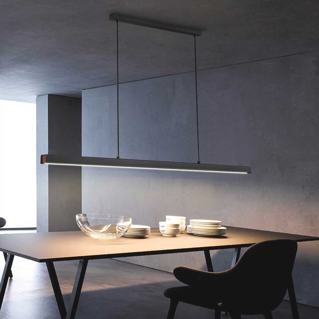 Pendant Light Aluminum Linear 31.5 in Adjustable Modern Dining Room Kitchen Office Ceiling Lamp | Thomler