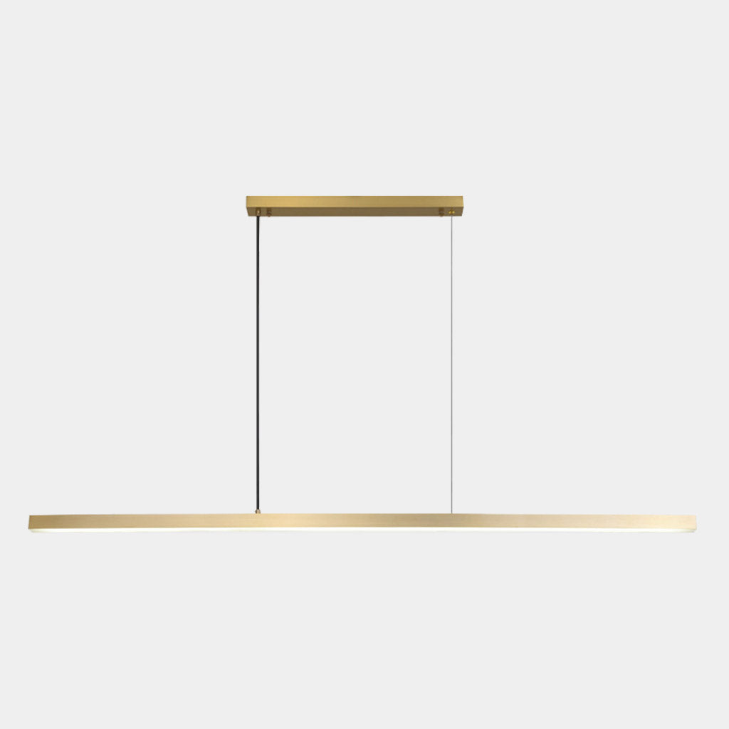 Pendant Light Brass Adjustable 62 in Dimmable LED Dining Room Kitchen Island Linear Ceiling Lamp | Thomler