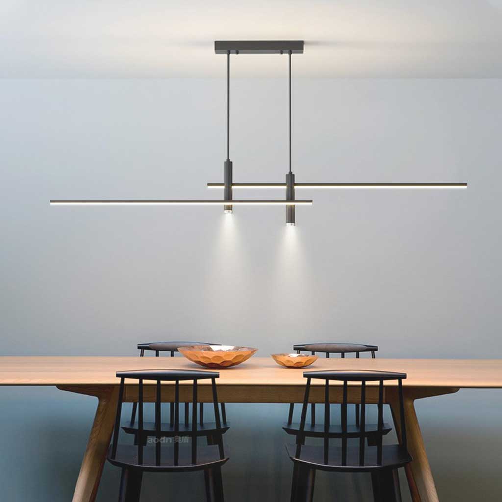 Pendant Light Aluminum Linear LED 31.5 in Adjustable Dining Room Kitchen Island Modern Minimalist Ceiling Lamp | Thomler