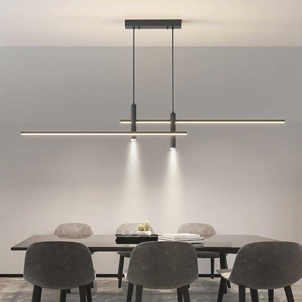 Pendant Light Aluminum Linear LED 31.5 in Adjustable Dining Room Kitchen Island Modern Minimalist Ceiling Lamp | Thomler
