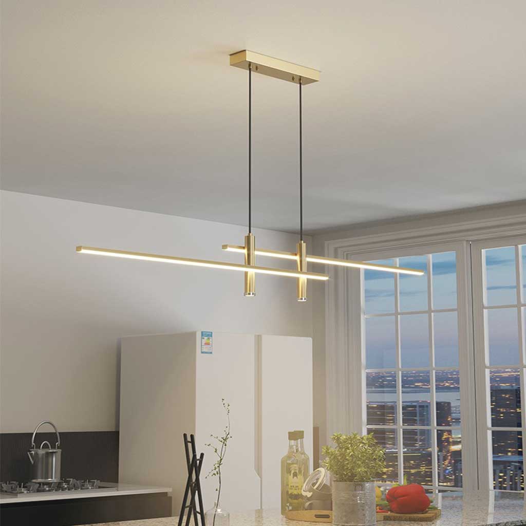 Pendant Light Aluminum Linear LED 31.5 in Adjustable Dining Room Kitchen Island Modern Minimalist Ceiling Lamp | Thomler