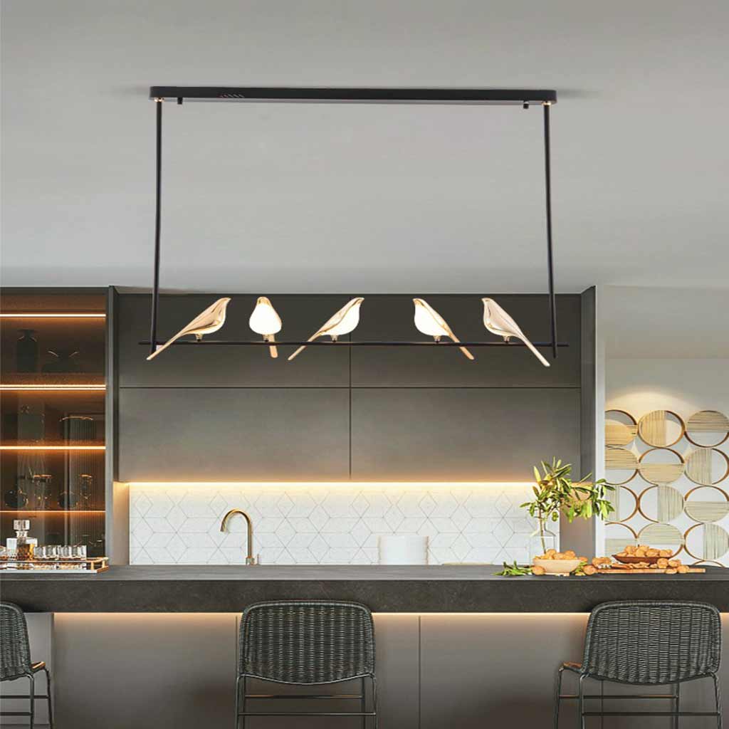 Chandelier Pendant Light Zinc Alloy 35 in Black Gold Living Room Bedroom Dining Room Ceiling Lighting Modern Nordic Style | Thomler