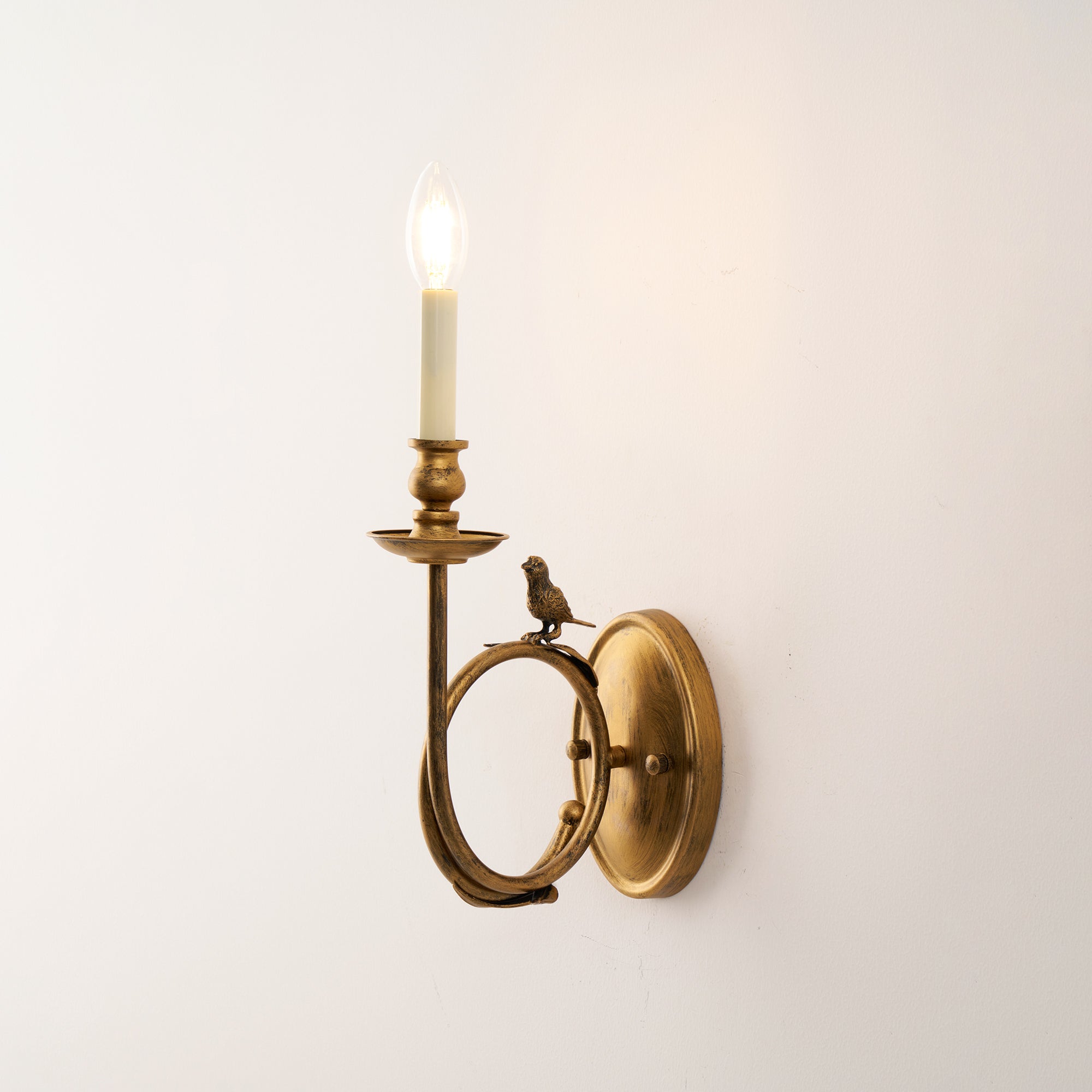 Wall Lamp Metal Bird Design 15.7 in Bedroom Decorative Ambient Lighting Fixture Art Accent | Thomler