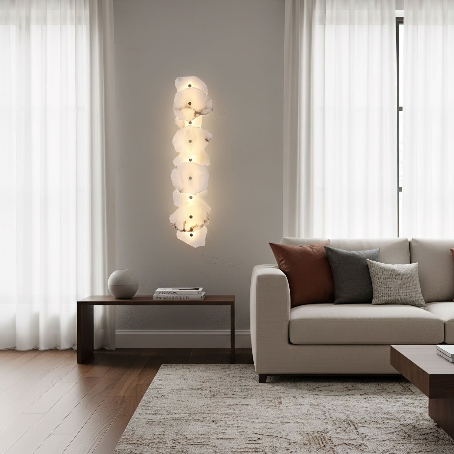 Wall Sconce Metal Alabaster 5.5 in White Indoor Lighting Modern Home Hallway Bedroom Lamp | Thomler