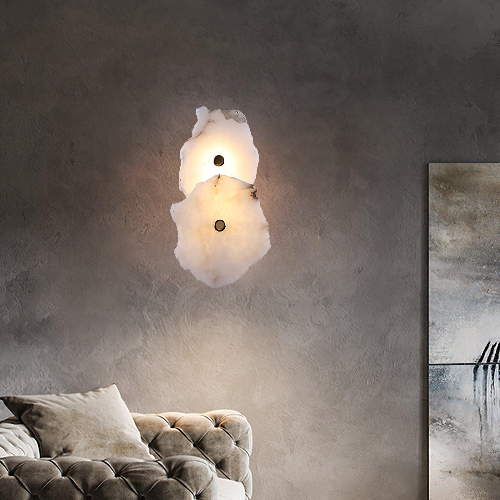 Wall Sconce Metal Alabaster 5.5 in White Indoor Lighting Modern Home Hallway Bedroom Lamp | Thomler
