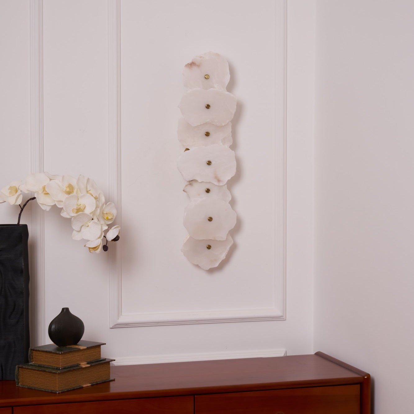Wall Sconce Metal Alabaster 5.5 in White Indoor Lighting Modern Home Hallway Bedroom Lamp | Thomler