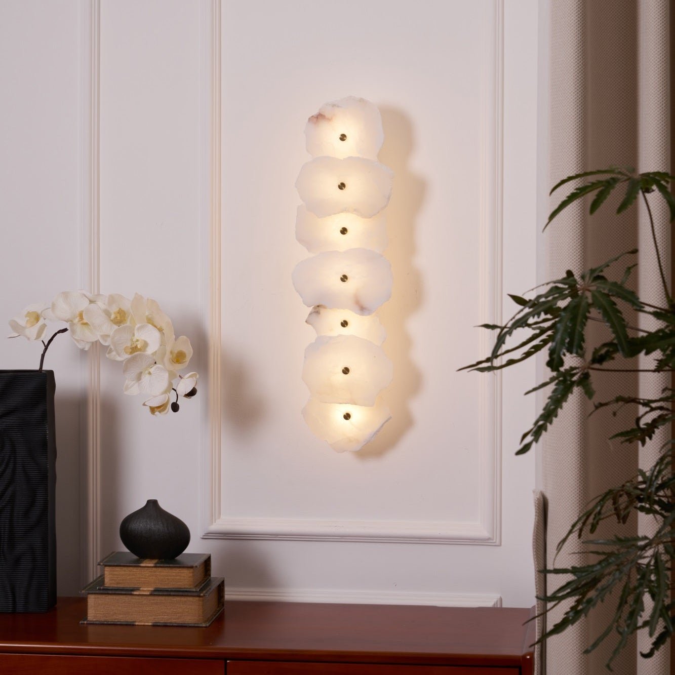 Wall Sconce Metal Alabaster 5.5 in White Indoor Lighting Modern Home Hallway Bedroom Lamp | Thomler