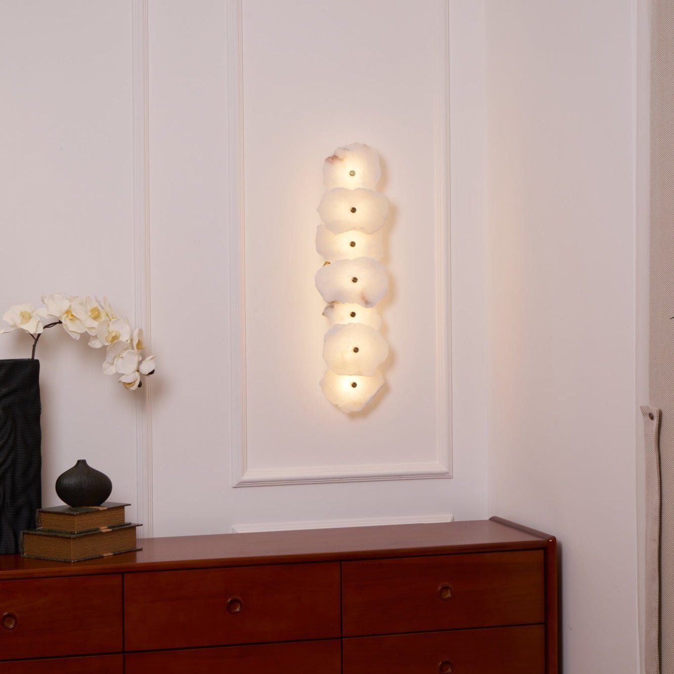 Wall Sconce Metal Alabaster 5.5 in White Indoor Lighting Modern Home Hallway Bedroom Lamp | Thomler