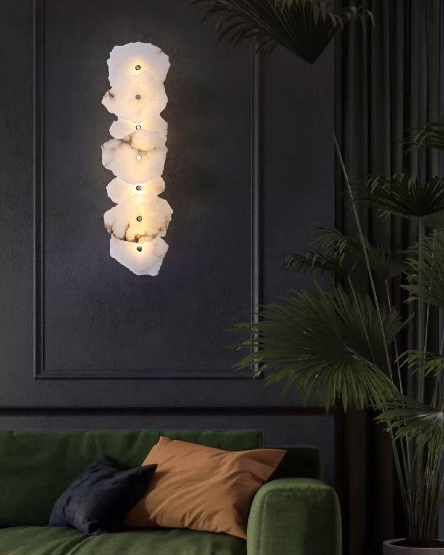 Wall Sconce Metal Alabaster 5.5 in White Indoor Lighting Modern Home Hallway Bedroom Lamp | Thomler