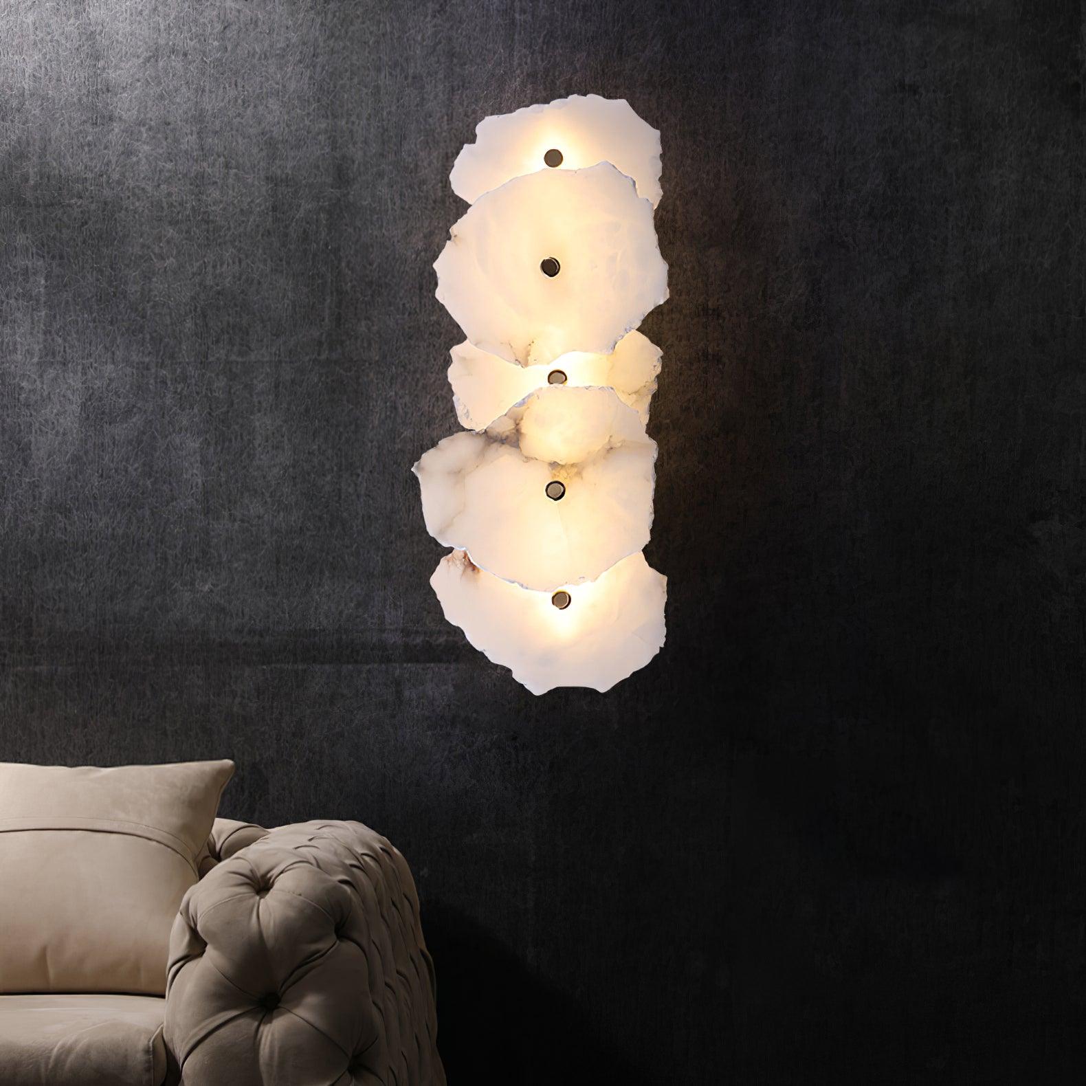 Wall Sconce Metal Alabaster 5.5 in White Indoor Lighting Modern Home Hallway Bedroom Lamp | Thomler