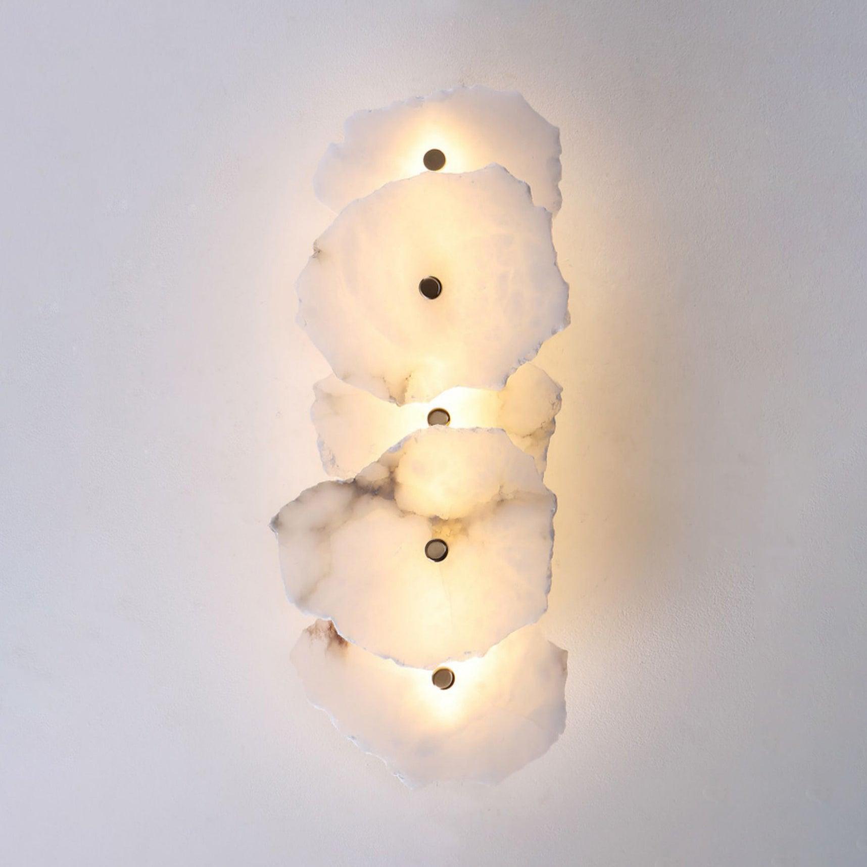 Wall Sconce Metal Alabaster 5.5 in White Indoor Lighting Modern Home Hallway Bedroom Lamp | Thomler