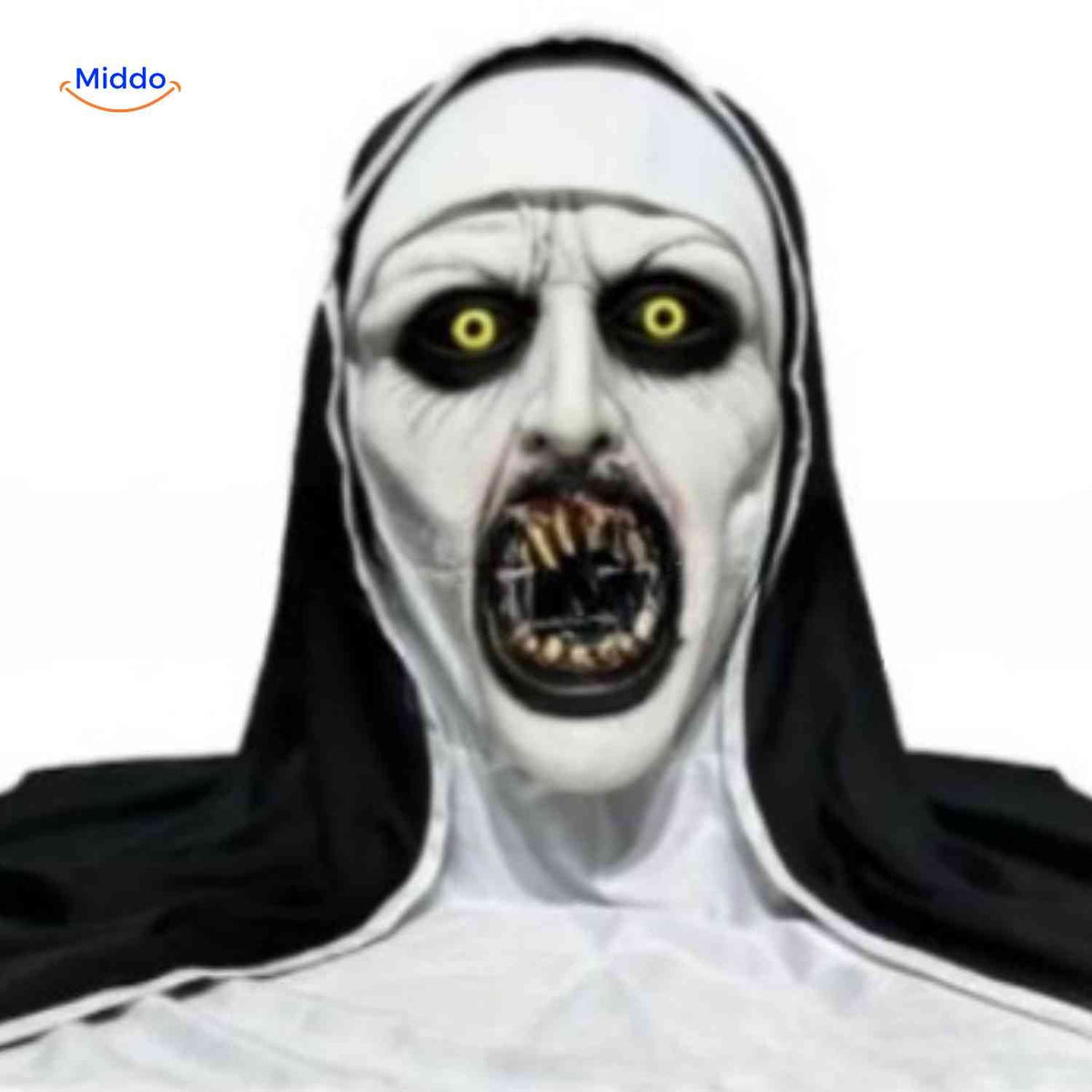 Terrifying Demon Nun Horror Mask – Full-Head Latex Halloween Costume Accessory | Thomler