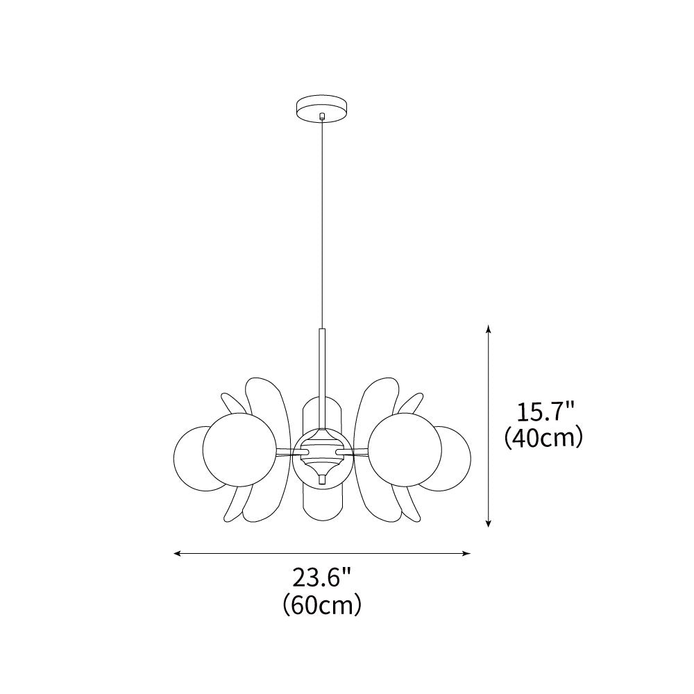 Iron Glass Ceiling Light for Dining Room Modern Multi-Bulb Fixture Adjustable Pendant Chandelier for Kitchen Island Living Room Entryway Hom | Thomler