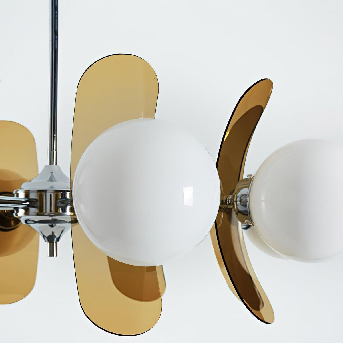 Floral Glass Pendant Light Chrome Accents Multi-Bulb Chandelier for Bedroom Office Dining Room Modern Ceiling Lighting Adjustable 59 in | Thomler