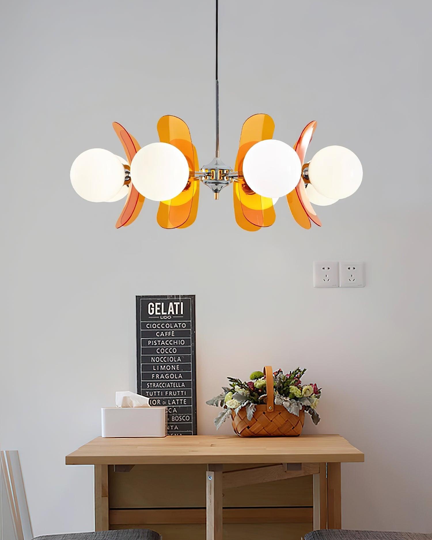 Iron Glass Ceiling Light for Dining Room Modern Multi-Bulb Fixture Adjustable Pendant Chandelier for Kitchen Island Living Room Entryway Hom | Thomler