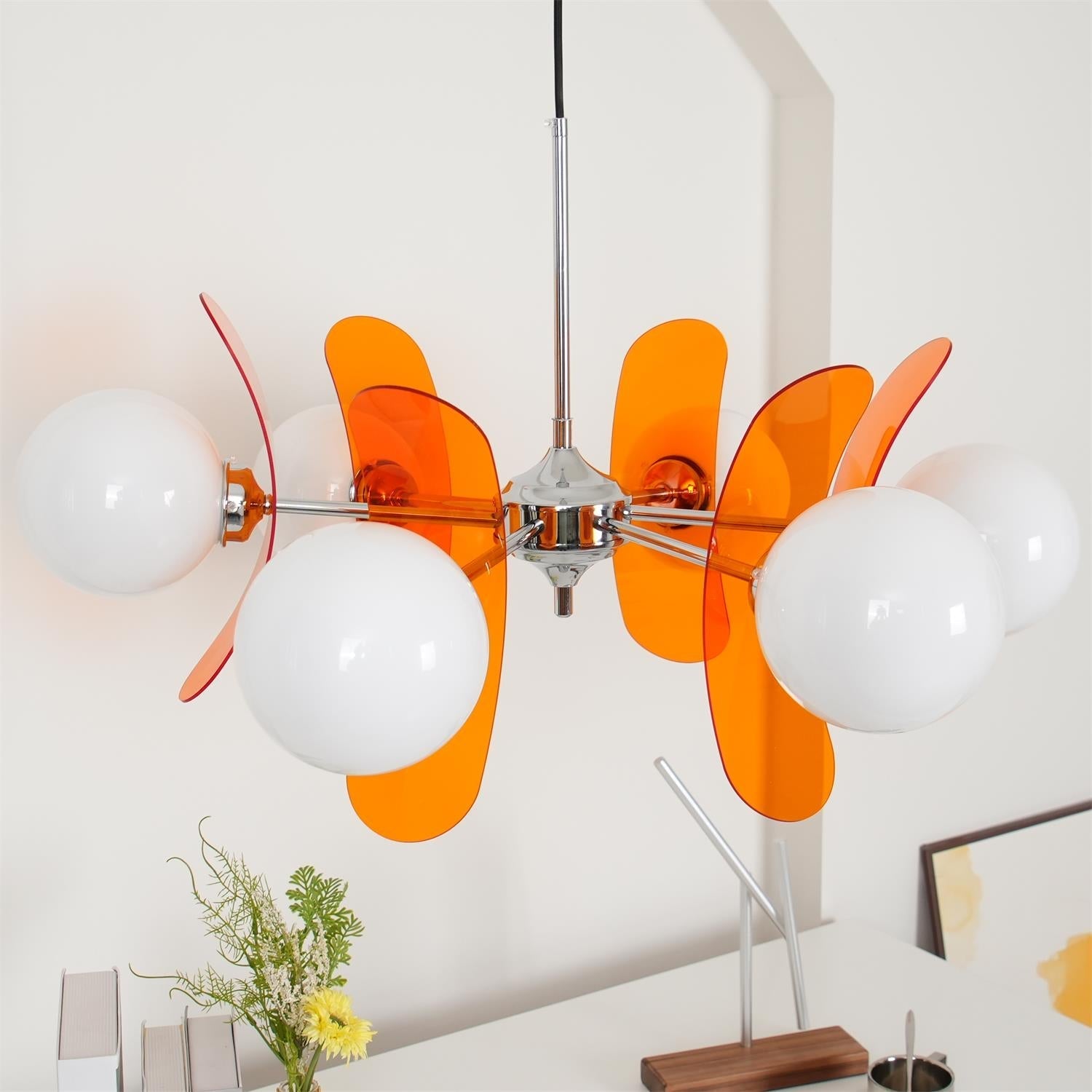 Iron Glass Ceiling Light for Dining Room Modern Multi-Bulb Fixture Adjustable Pendant Chandelier for Kitchen Island Living Room Entryway Hom | Thomler