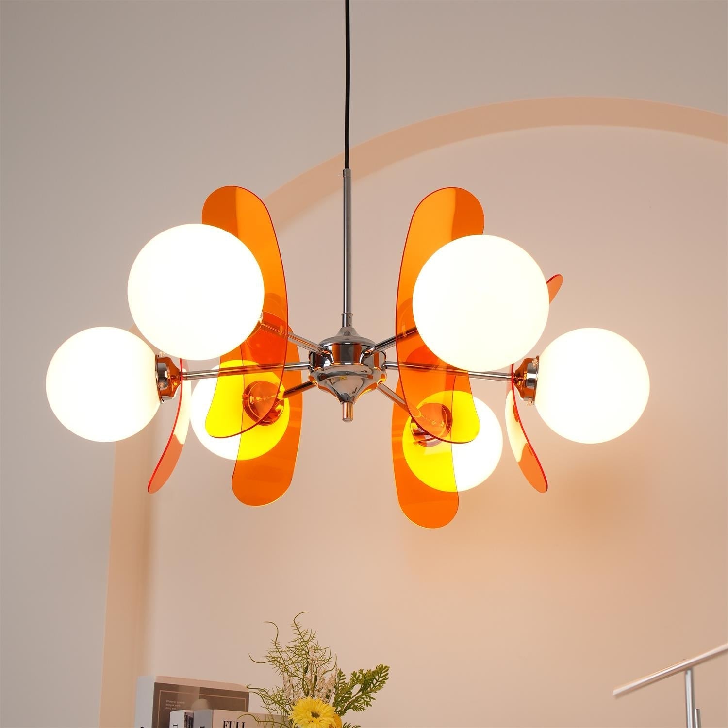 Iron Glass Ceiling Light for Dining Room Modern Multi-Bulb Fixture Adjustable Pendant Chandelier for Kitchen Island Living Room Entryway Hom | Thomler