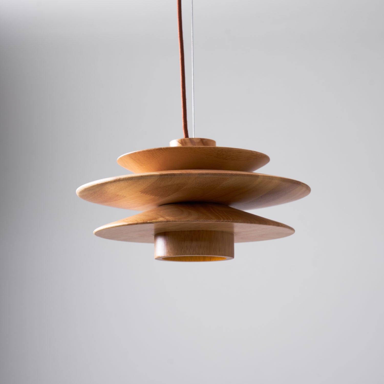 Pendant Light Wood Tiered 11.8 in Diameter Modern Dining Room Living Room Illumination | Thomler