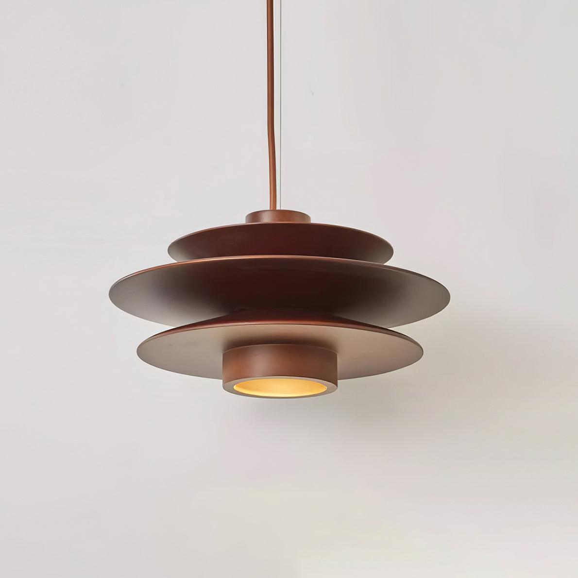 Pendant Light Wood Tiered 11.8 in Diameter Modern Dining Room Living Room Illumination | Thomler
