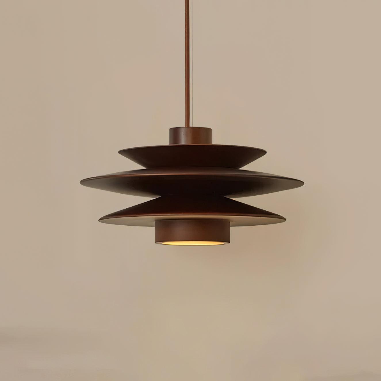 Pendant Light Wood Tiered 11.8 in Diameter Modern Dining Room Living Room Illumination | Thomler