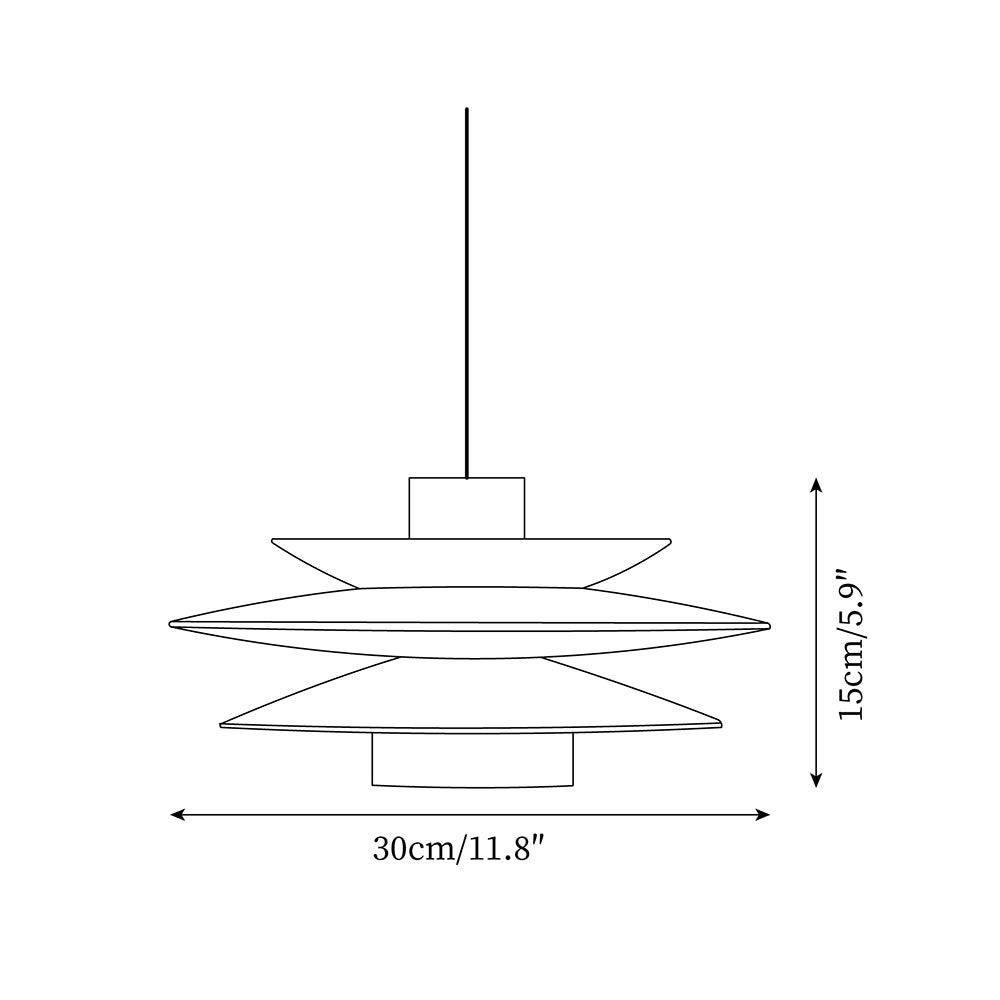 Pendant Light Wood Tiered 11.8 in Diameter Modern Dining Room Living Room Illumination | Thomler