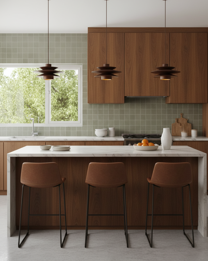 Pendant Light Wood Tiered 11.8 in Diameter Modern Dining Room Living Room Illumination | Thomler