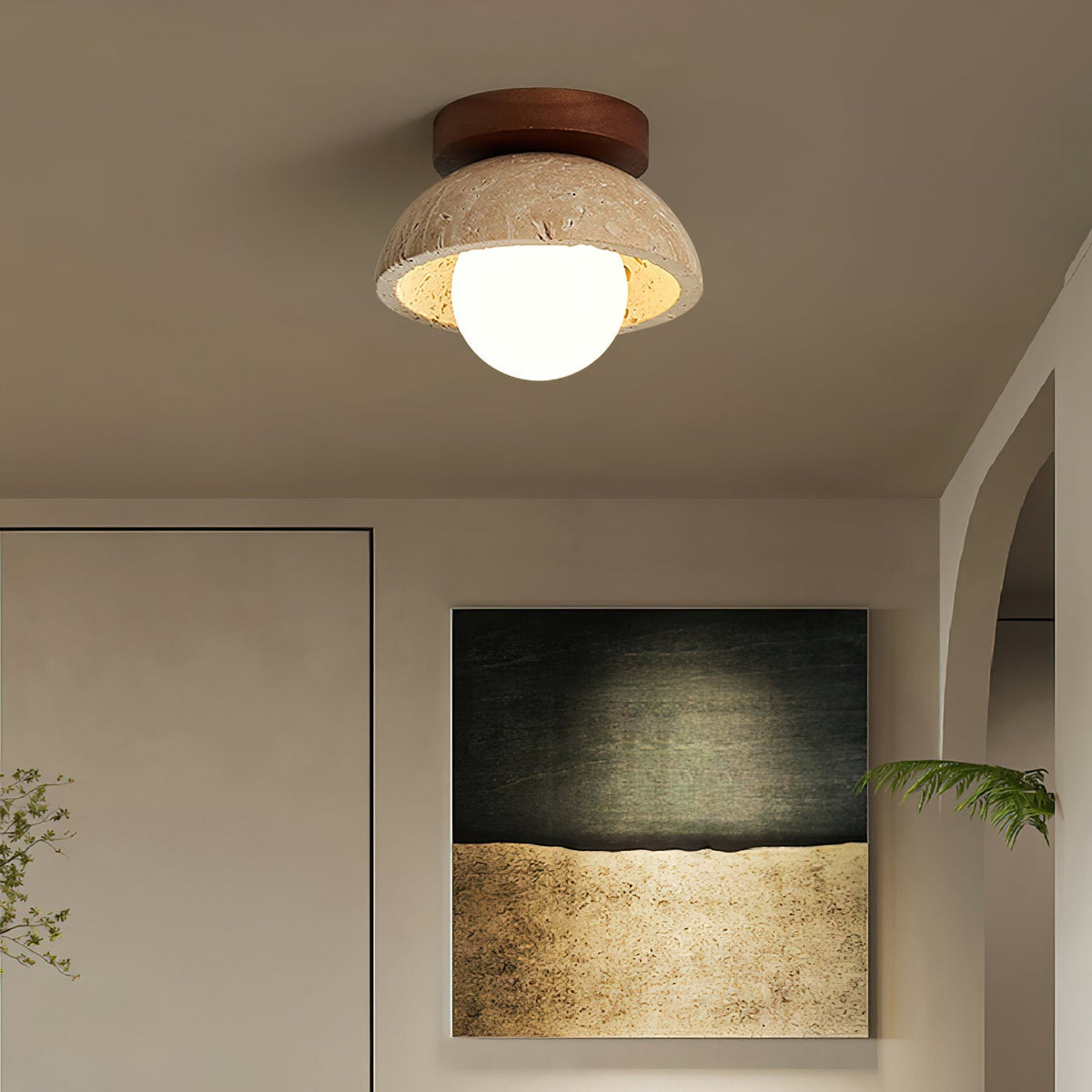 Flush Mount Ceiling Light – Compact Dome Design for Bedroom, Hallway & Living Room – Dimmable G9 Bulb, Hardwired Installation – Moisture | Thomler