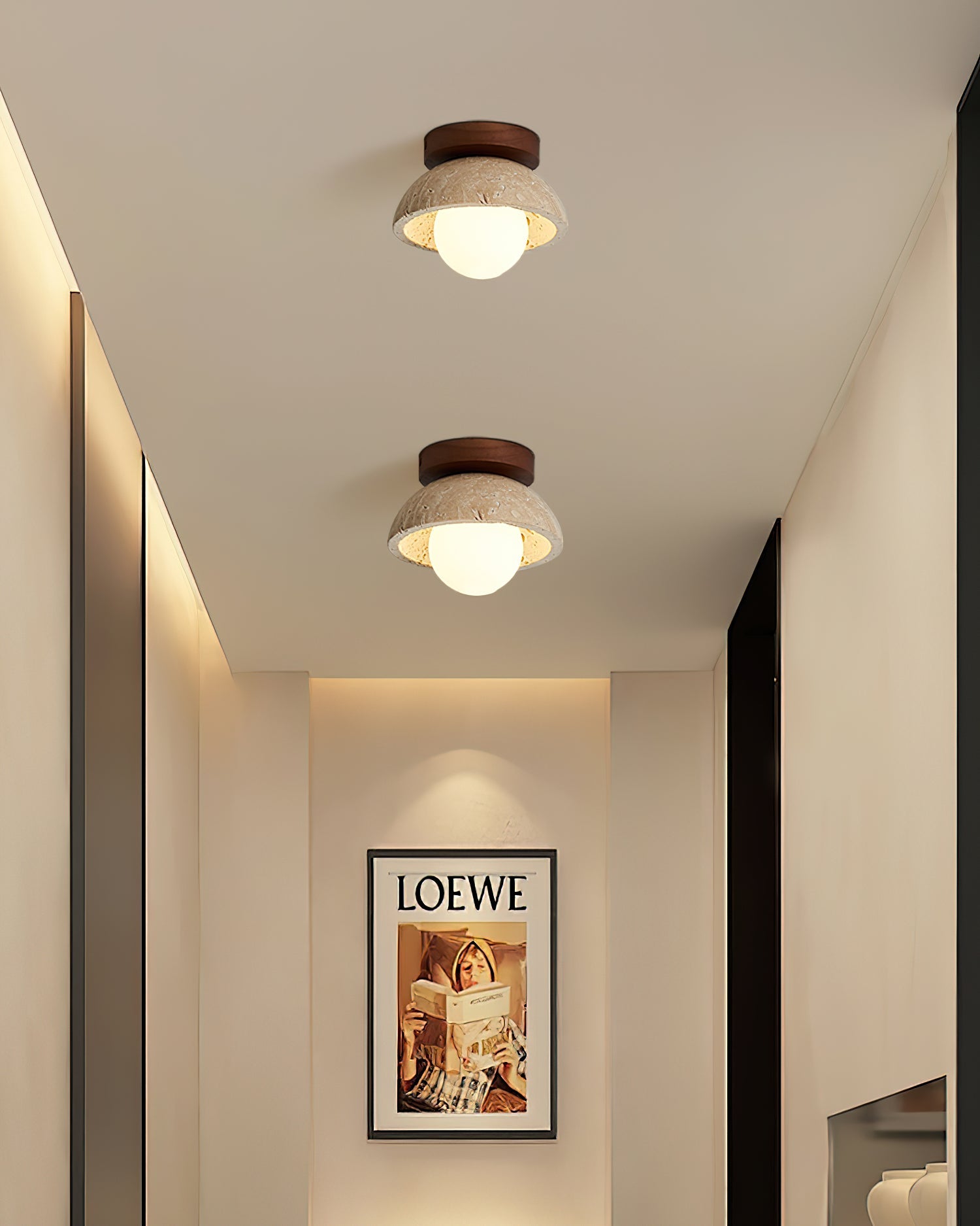Ceiling Light Travertine Stone 5.9 in White Indoor Wall And Ceiling Fixture Modern Lighting | Thomler