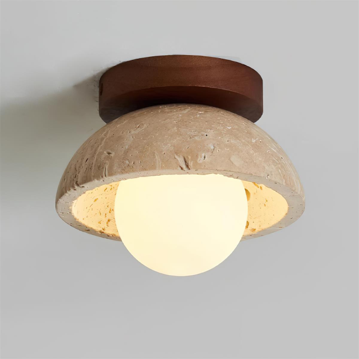 Ceiling Light Travertine Stone 5.9 in White Indoor Wall And Ceiling Fixture Modern Lighting | Thomler