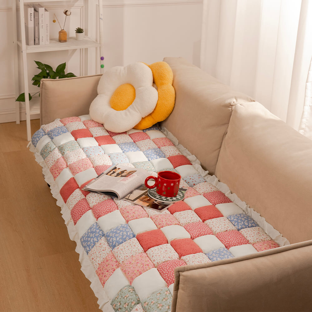 Quilted Cotton Furniture Protector Cover Anti-Slip Couch Cushion Pad for Sofa Chair Loveseat Pet-Friendly Washable Mat for Living Room | Thomler
