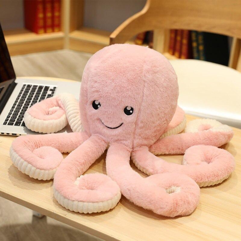 Stuffed Octopus Plush Toy Large Soft Sea Creature Cuddle Pillow for Kids Bedroom Nursery Decor Gift Blue Pink White Brown Purple | Thomler