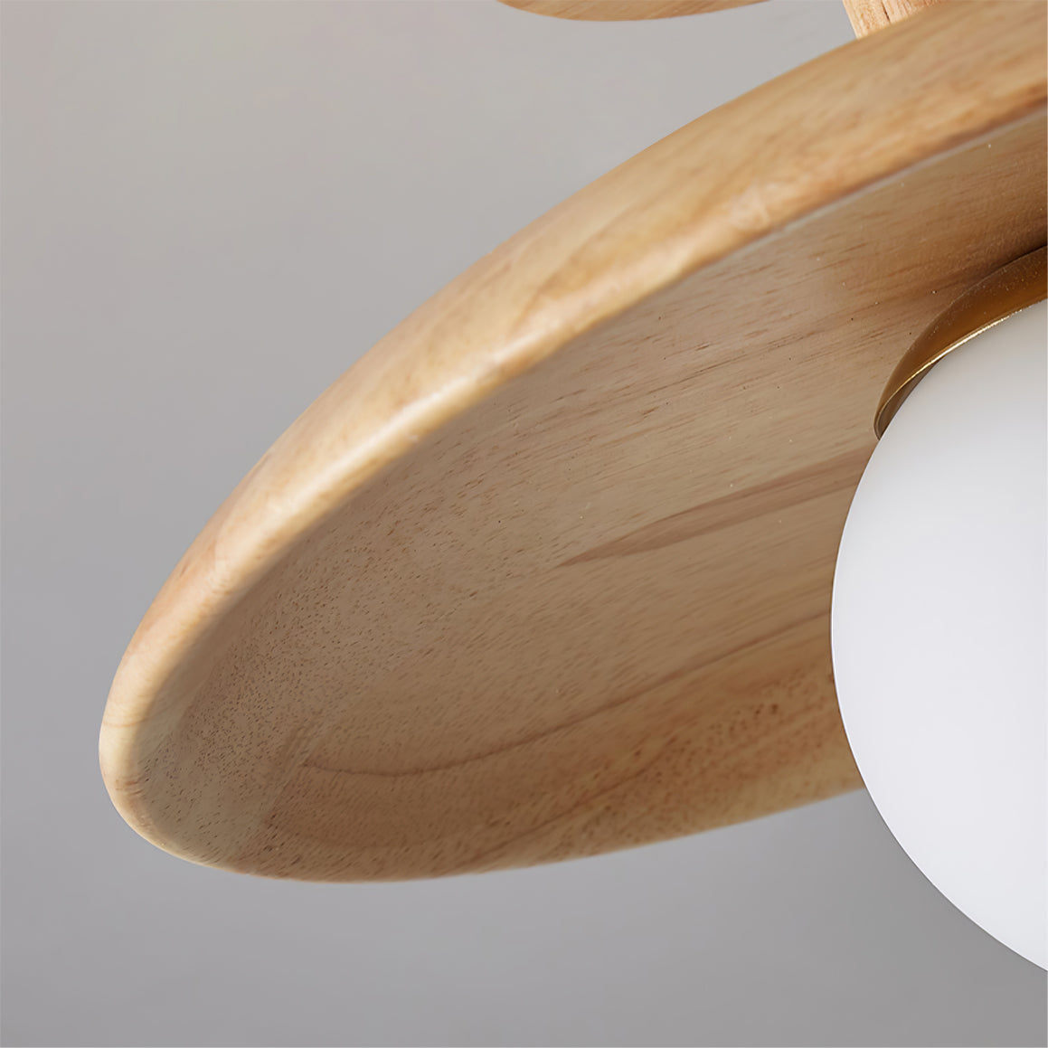 Pendant Light Wood 11 in White Glass Indoor Ceiling Mount Modern Entryway Hallway Living Room Lighting Fixture | Thomler