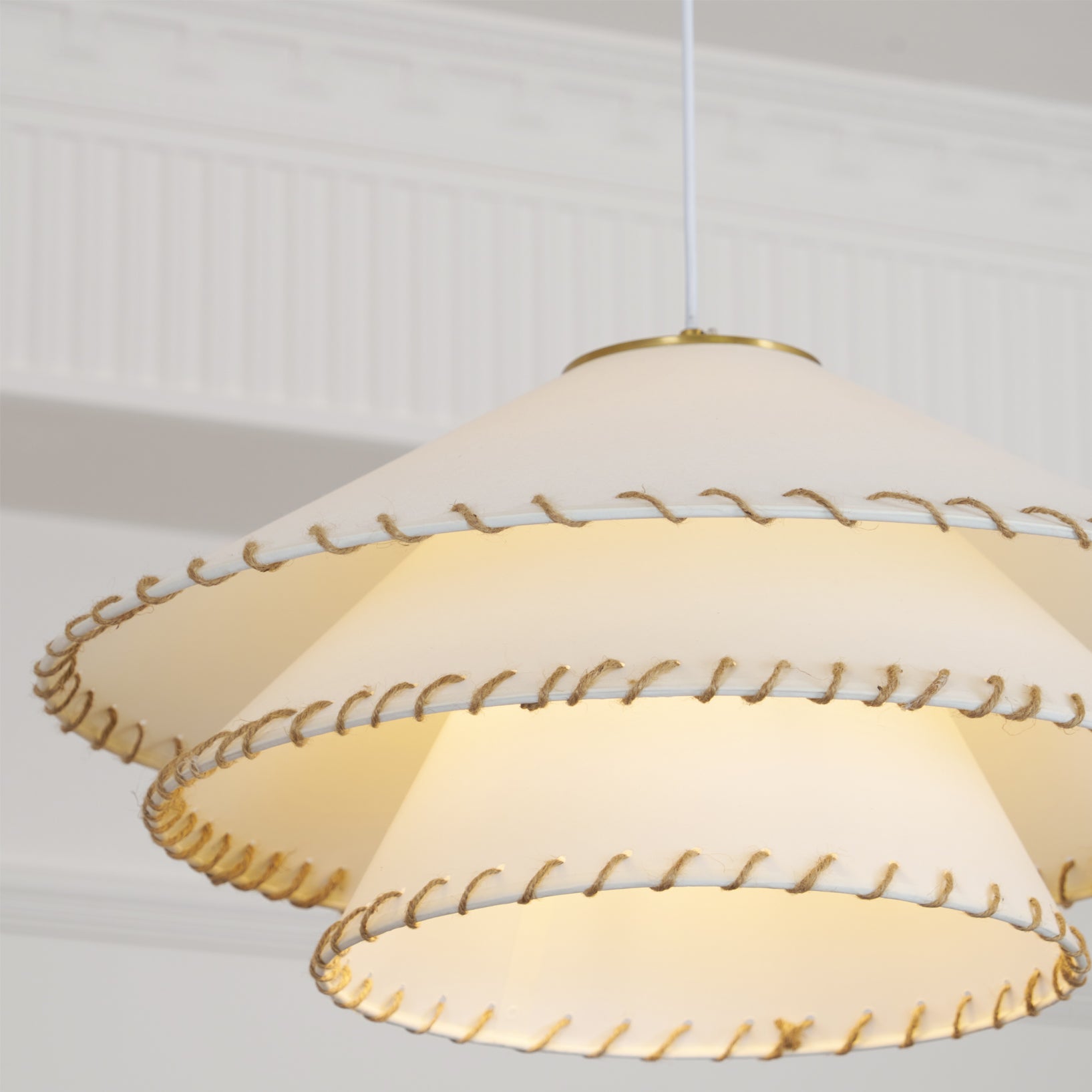 Pendant Lamp Fabric 19.7 in x 9.8 in Brown Indoor Dining Room Kitchen Island Hanging Light | Thomler