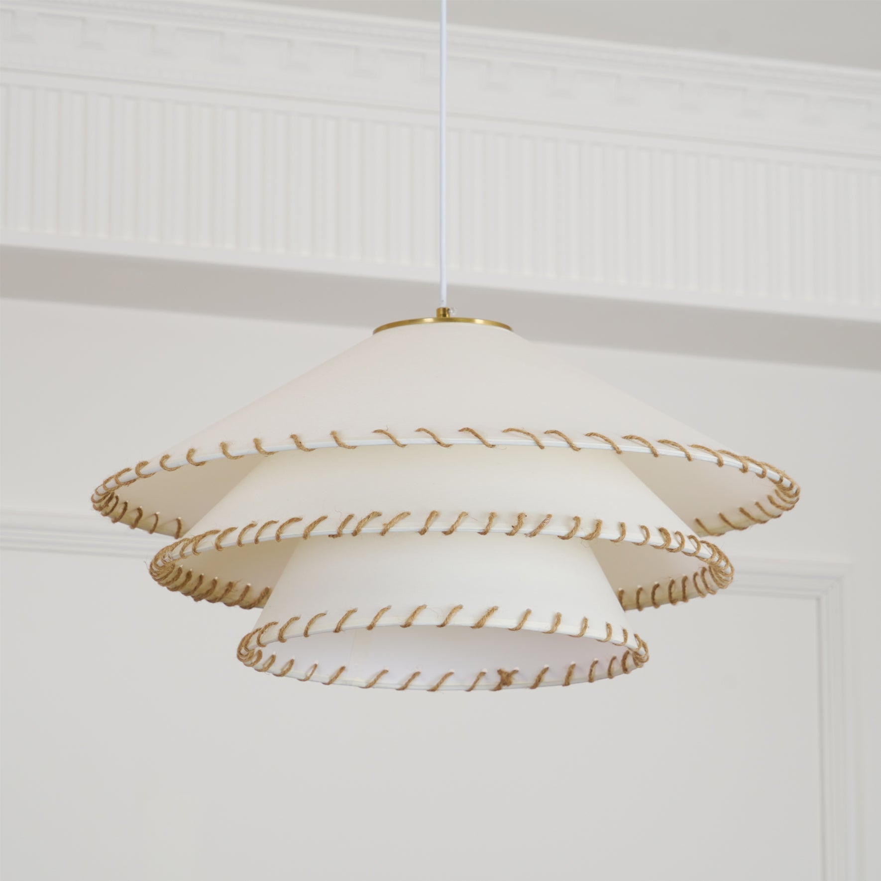 Pendant Lamp Fabric 19.7 in x 9.8 in Brown Indoor Dining Room Kitchen Island Hanging Light | Thomler
