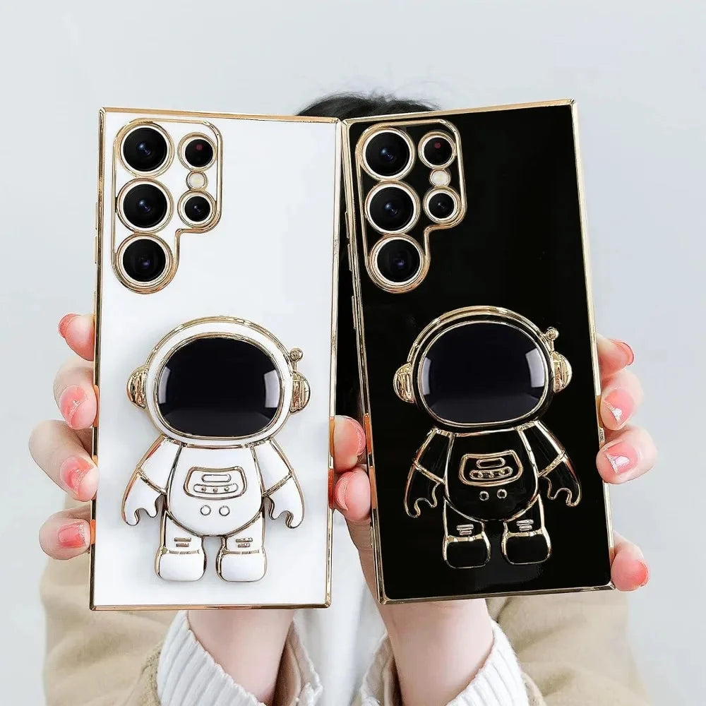 Space Explorer Phone Case with Kickstand for Samsung Galaxy – Protective TPU Cover with 3D Figure Grip | Thomler