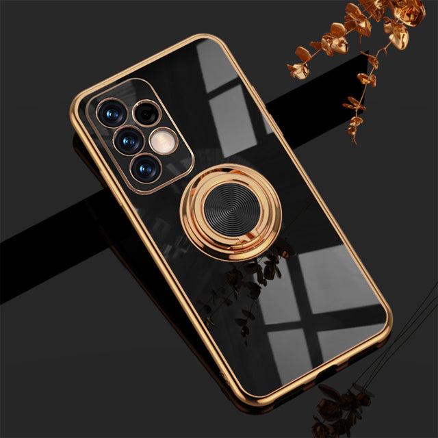 Rotating Ring Grip Phone Case for Samsung Galaxy – Magnetic Car Mount Compatible, Shock-Absorbing TPU with Microfiber Lining for S21-S26 | Thomler