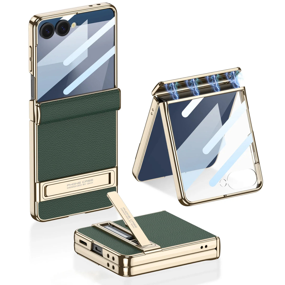 Samsung Galaxy Phone Case with Built-In Stand – Slim TPU Protection in Leather, Brushed & Carbon Fiber Finishes for S24, S25, S26 Ultra, Z | Thomler
