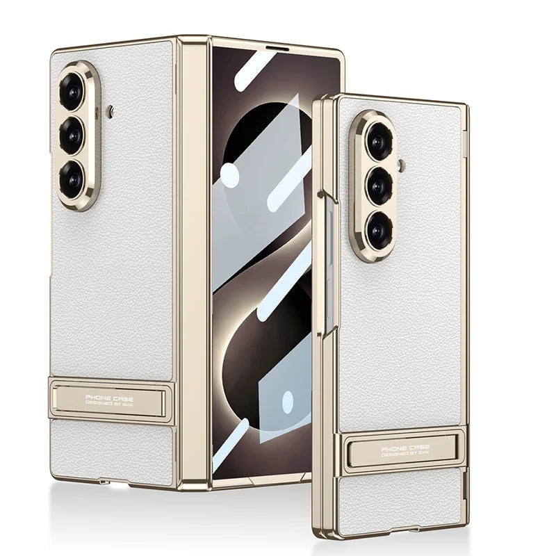 Samsung Galaxy Phone Case with Built-In Stand – Slim TPU Protection in Leather, Brushed & Carbon Fiber Finishes for S24, S25, S26 Ultra, Z | Thomler