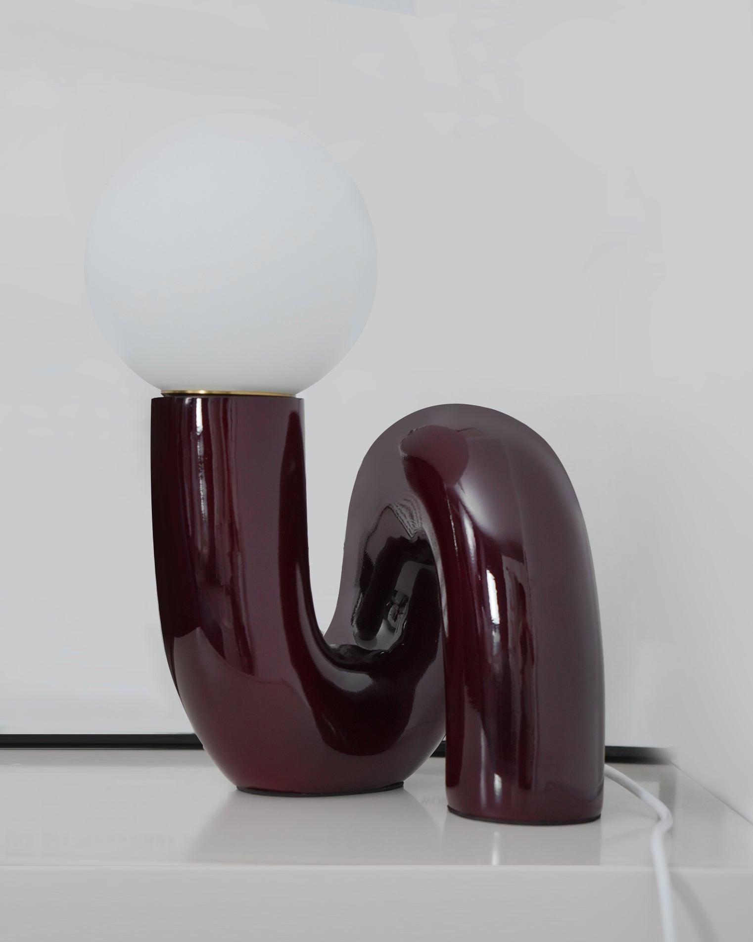 Table Lamp Glass Spiral 10.2 in Indoor Pink Blue White Dark Red Decorative LED Accent Light | Thomler