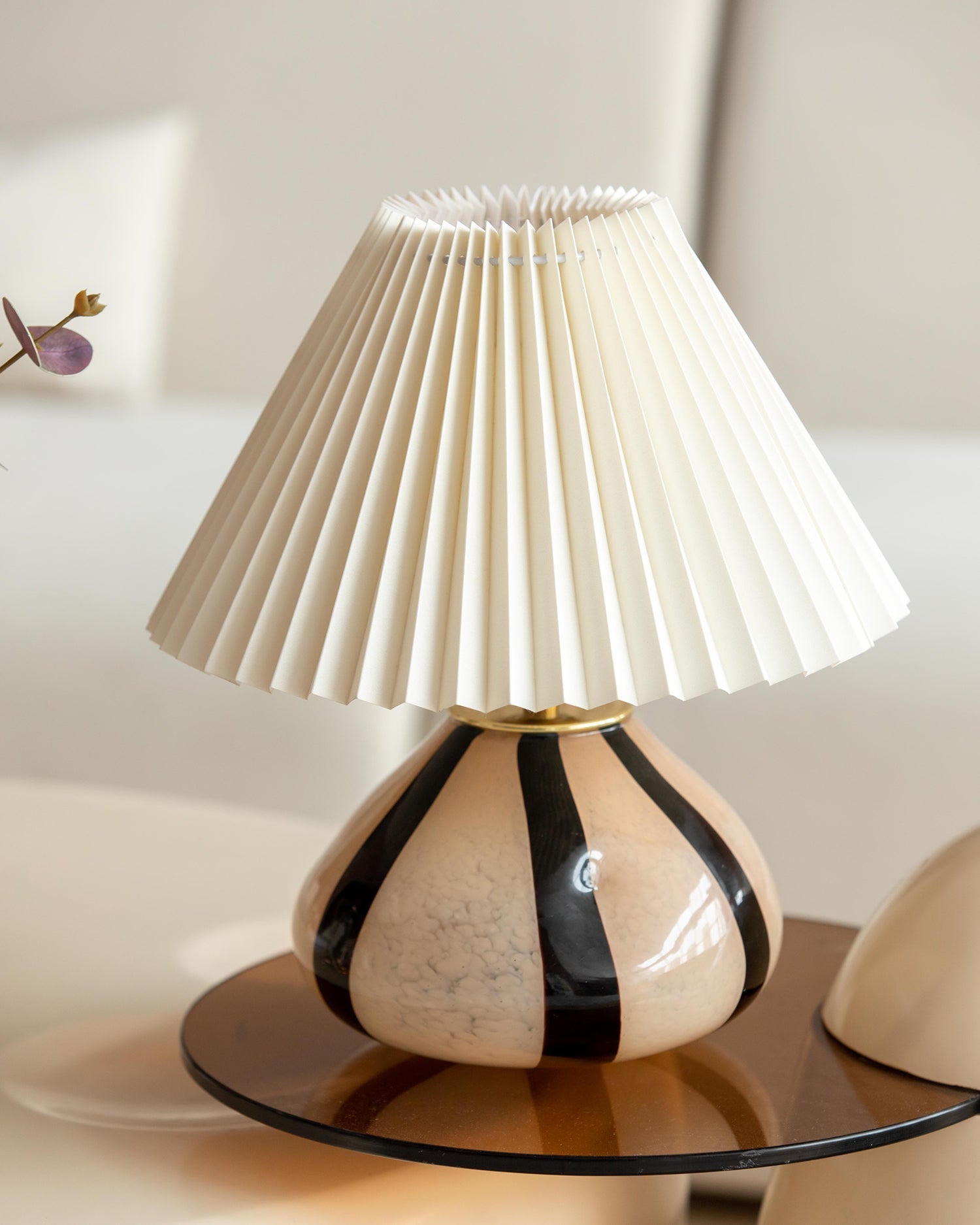 Table Lamp Glass 11.8 in Black White Indoor Lighting 5W LED E26 E27 Push Switch | Thomler