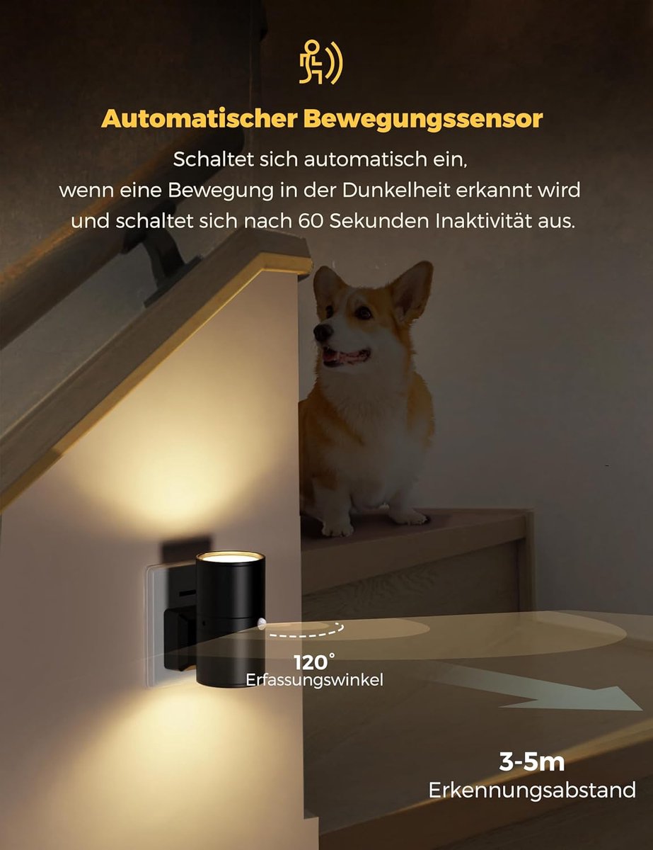 Dimmable LED Night Light Plug-In Wall Lamp for Bedroom Hallway Nursery Outlet Socket Warm White Light Energy Saving | Thomler