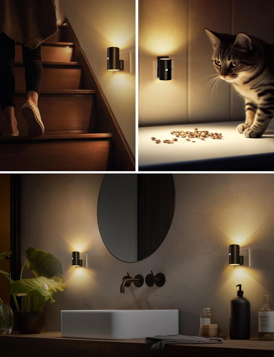 Dimmable LED Night Light Plug-In Wall Lamp for Bedroom Hallway Nursery Outlet Socket Warm White Light Energy Saving | Thomler