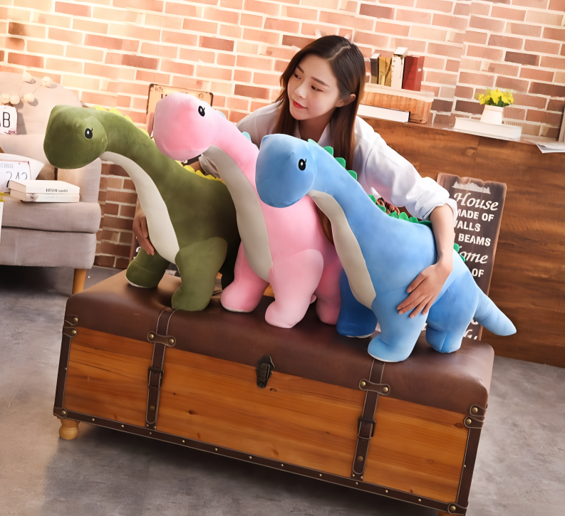 Giant Standing Dinosaur Plush Toy – Soft Cuddly Stuffed Dino for Kids Room Decor, Boys & Girls Playroom Gift, Blue Green Pink | Thomler