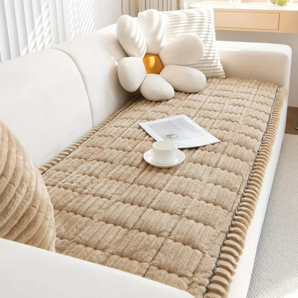 Furniture Throw Blanket Soft Fleece Sofa Protector Anti-Slip Ruffled Edges for Couch Chair Loveseat Living Room Bedroom Pet-Friendly | Thomler