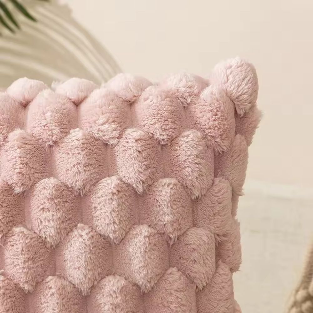 Textured Pillow Cover with 3D Quilted Grid Pattern – Soft Cotton Poly Blend Throw Cushion Case for Couch, Bed & Living Room Decor | Thomler